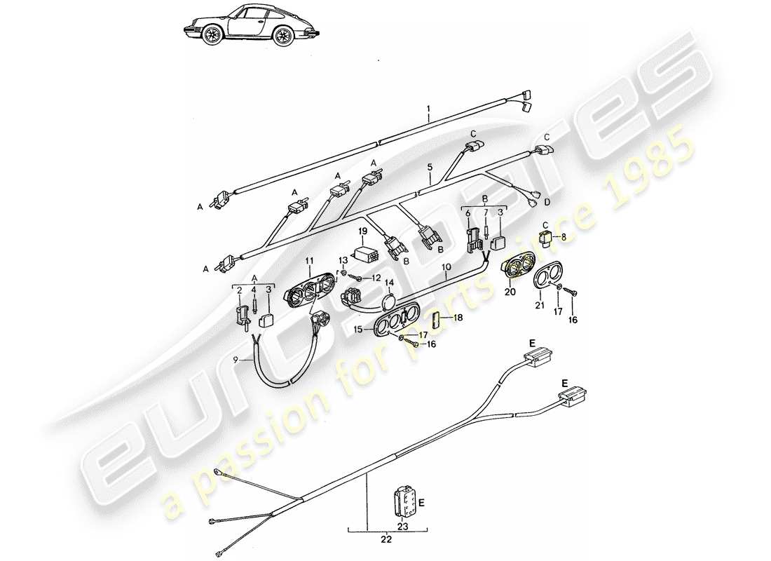 a part diagram from the porsche 1989 (seats for 944/968/911/928) parts catalogue