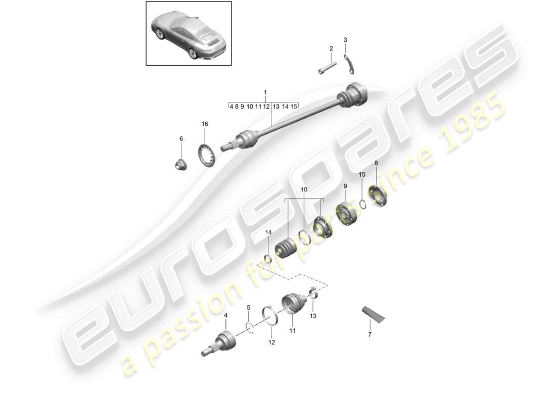 VIEW PARTS DIAGRAMS FROM THE PORSCHE 991 PARTS CATALOGUE a part diagram from the porsche 991 parts catalogue