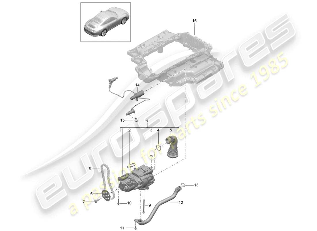a part diagram from the porsche 991 parts catalogue