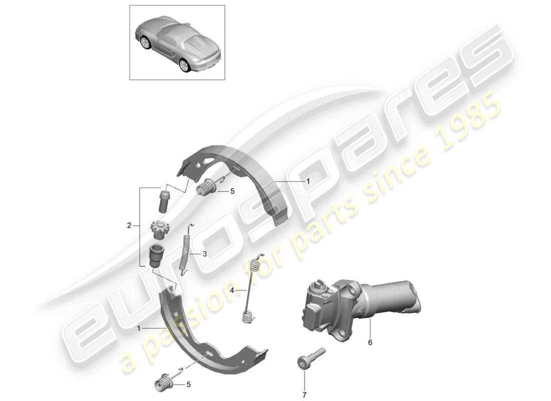 a part diagram from the porsche 2016 (981 boxster spyder) parts catalogue