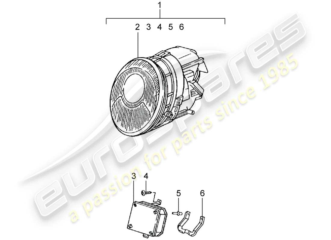 a part diagram from the porsche 2001 (accessories) parts catalogue