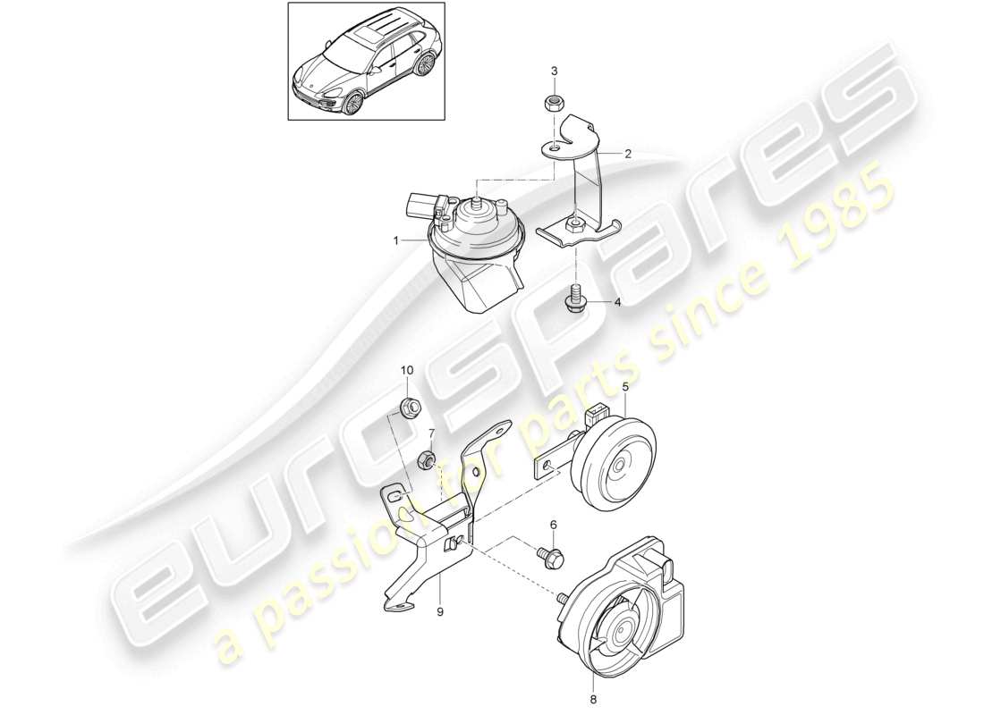 a part diagram from the porsche cayenne parts catalogue