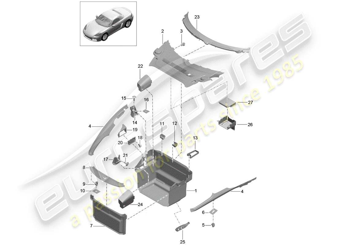 a part diagram from the porsche boxster parts catalogue