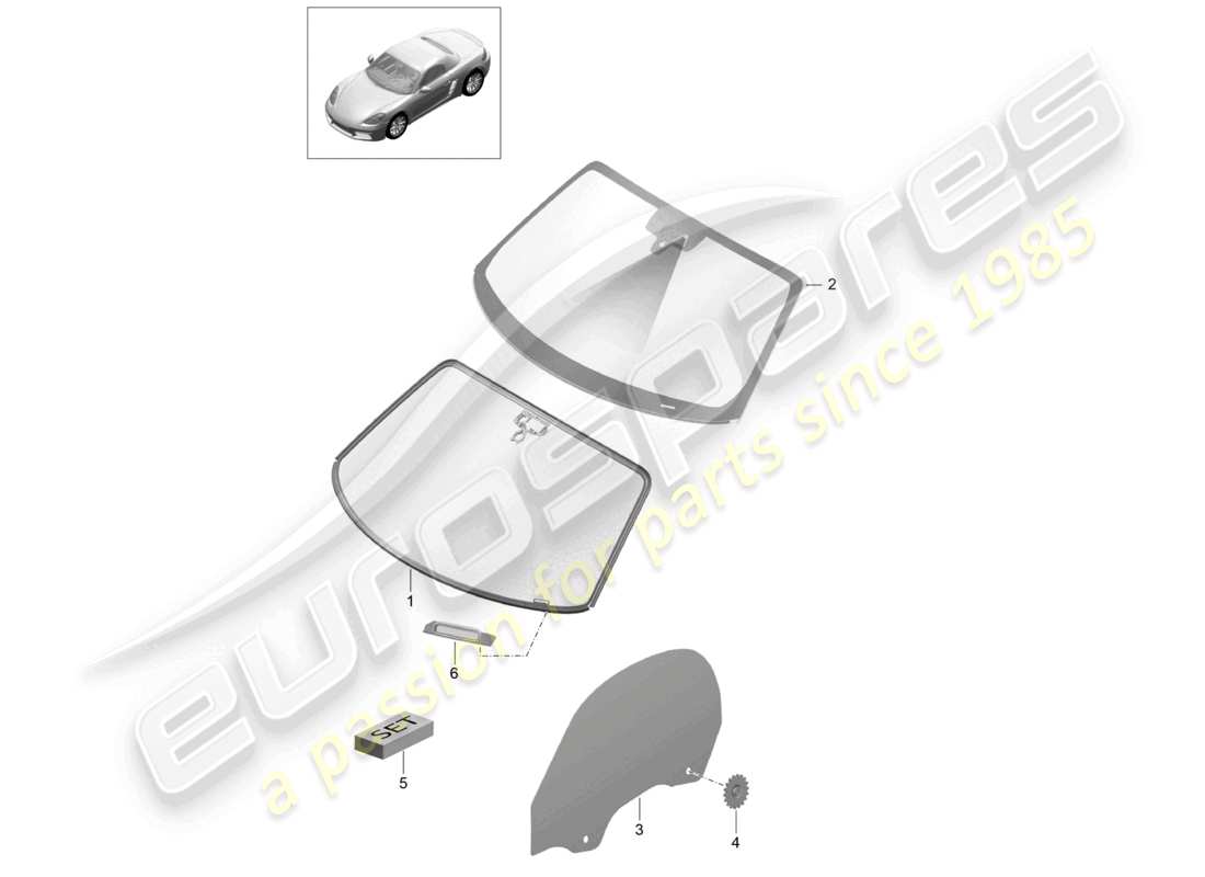 VIEW PARTS DIAGRAMS FROM THE PORSCHE BOXSTER PARTS CATALOGUE a part diagram from the porsche boxster parts catalogue