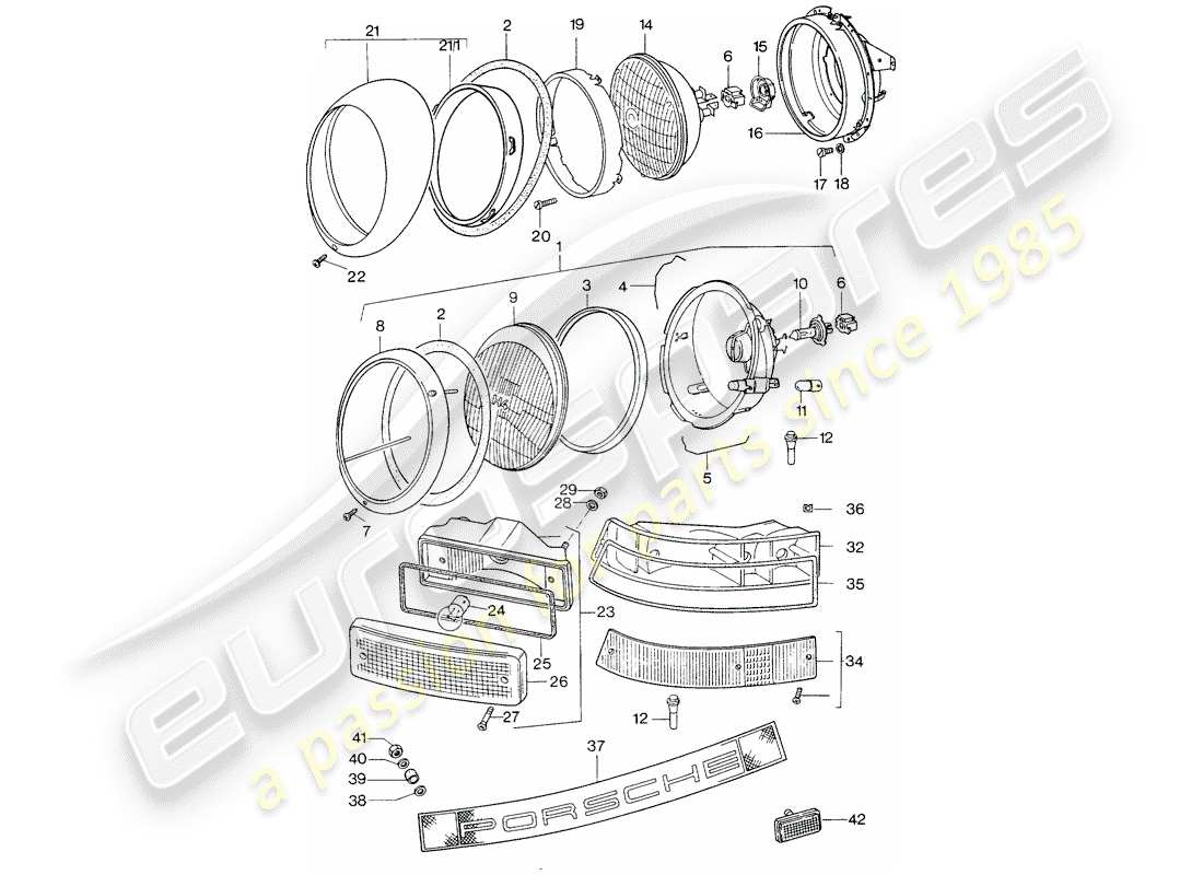 a part diagram from the porsche 911 parts catalogue