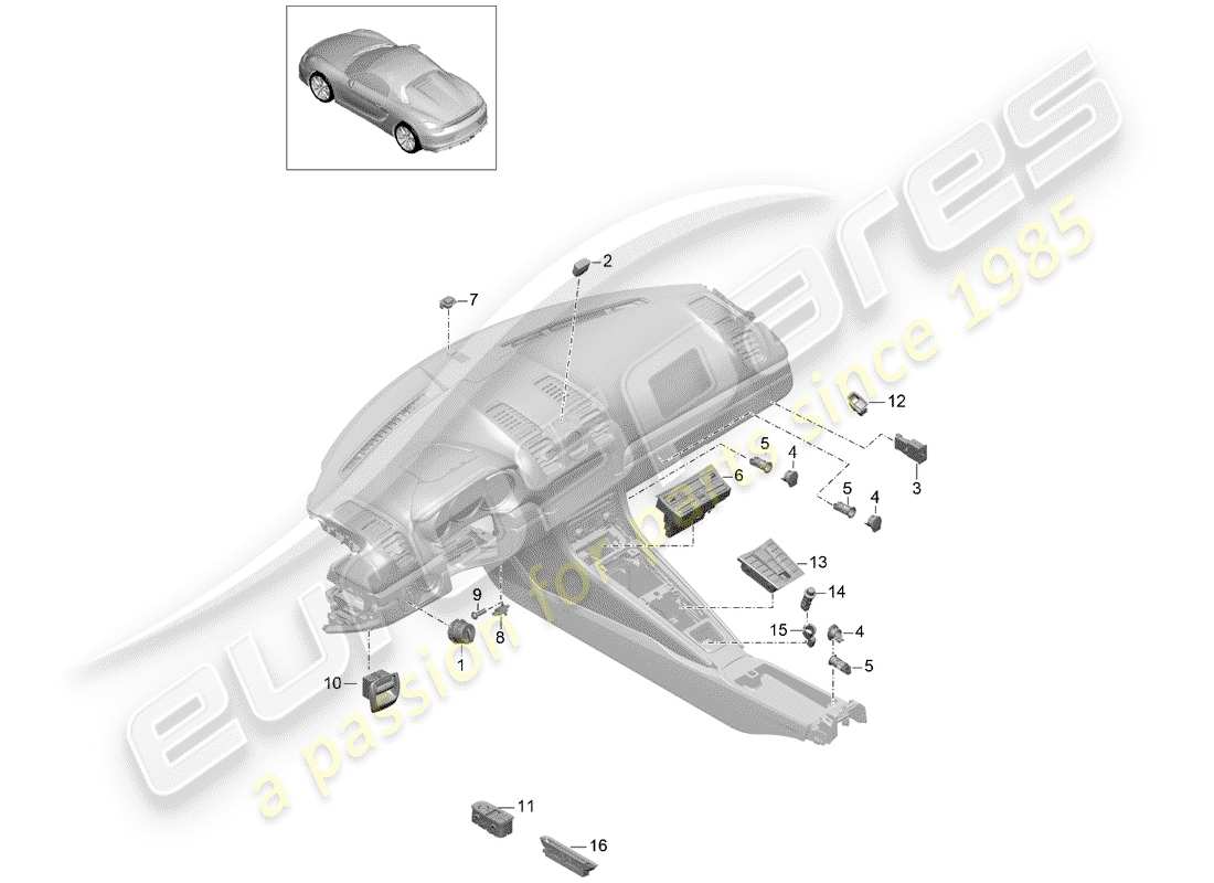 a part diagram from the porsche boxster parts catalogue