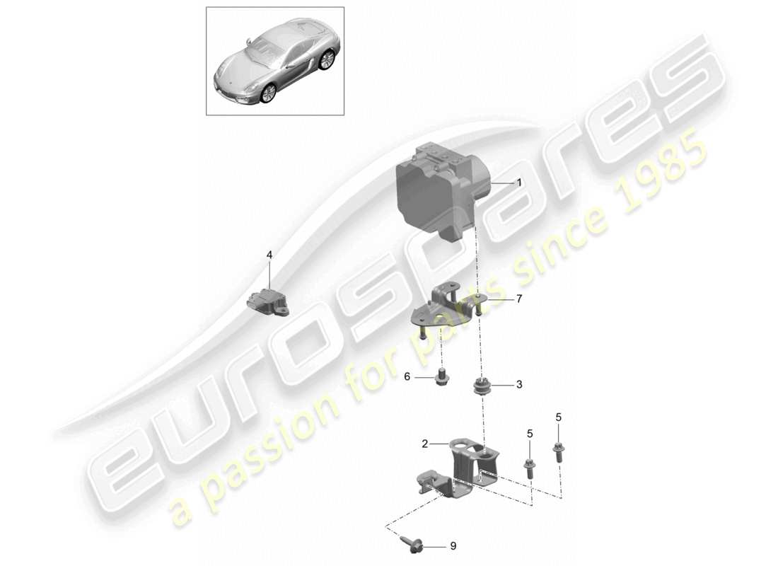 a part diagram from the porsche cayman parts catalogue