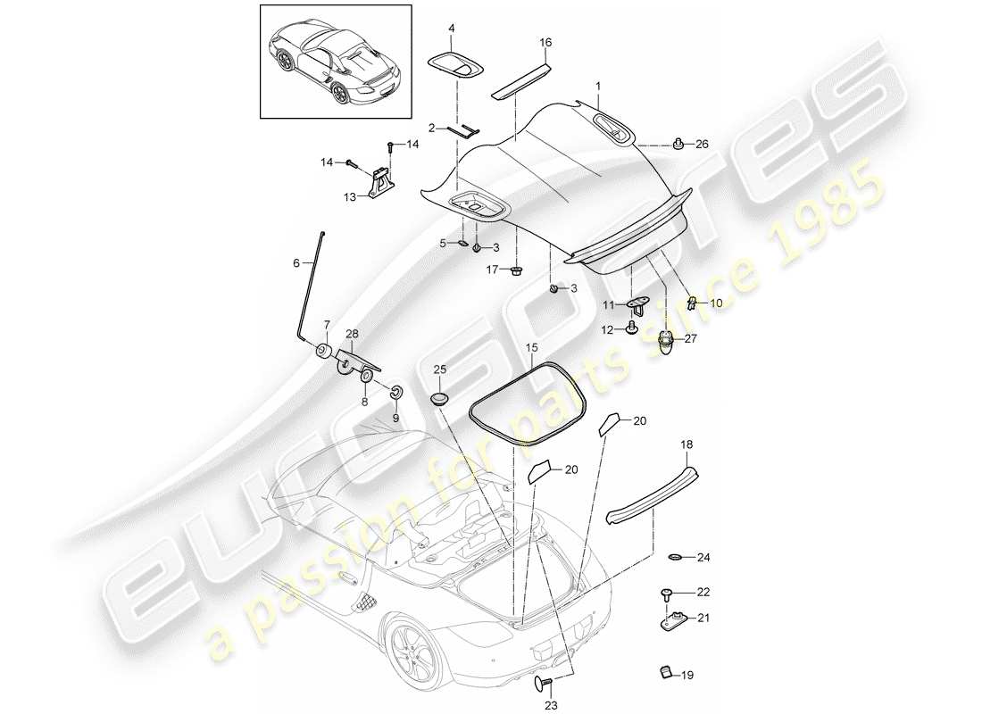 a part diagram from the porsche 2009 (987 boxster) parts catalogue
