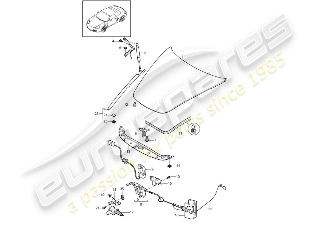 a part diagram from the porsche boxster parts catalogue