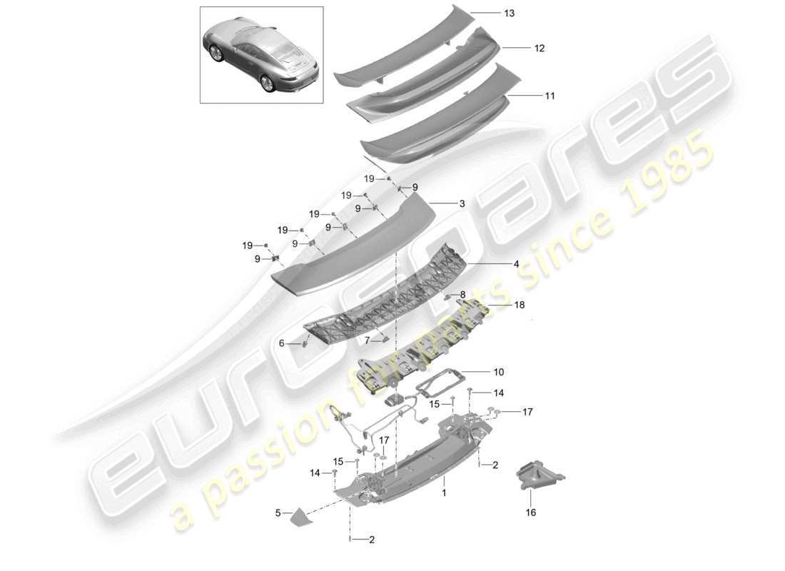 a part diagram from the porsche 991 parts catalogue