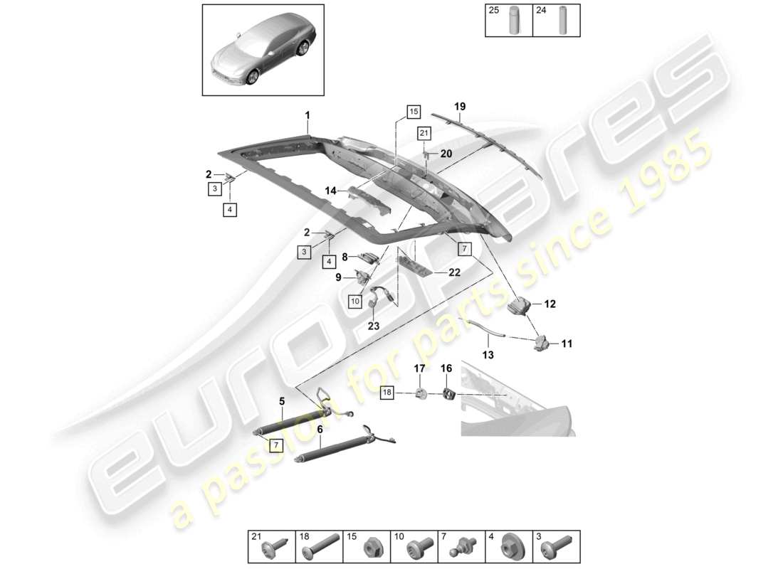 VIEW PARTS DIAGRAMS FROM THE PORSCHE PANAMERA PARTS CATALOGUE a part diagram from the porsche panamera parts catalogue