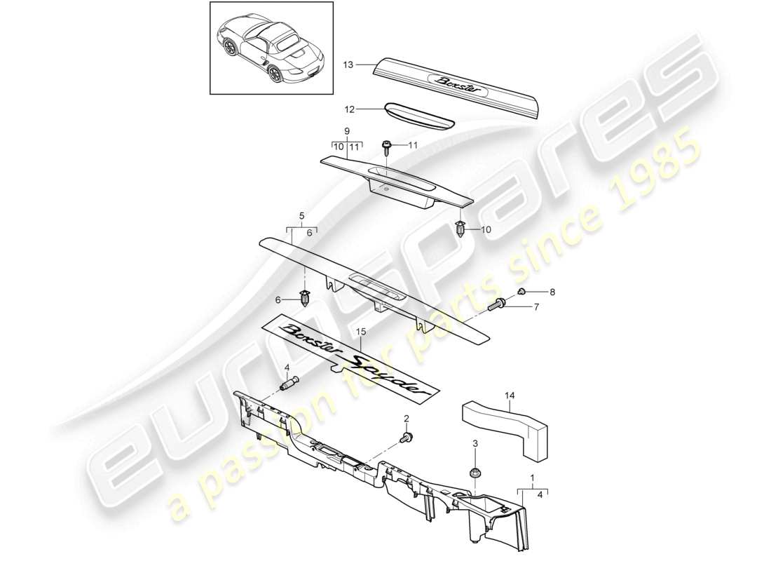 a part diagram from the porsche boxster parts catalogue