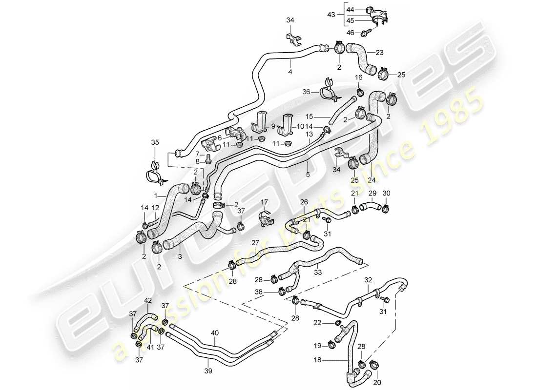 VIEW PARTS DIAGRAMS FROM THE PORSCHE 996 PARTS CATALOGUE a part diagram from the porsche 996 parts catalogue