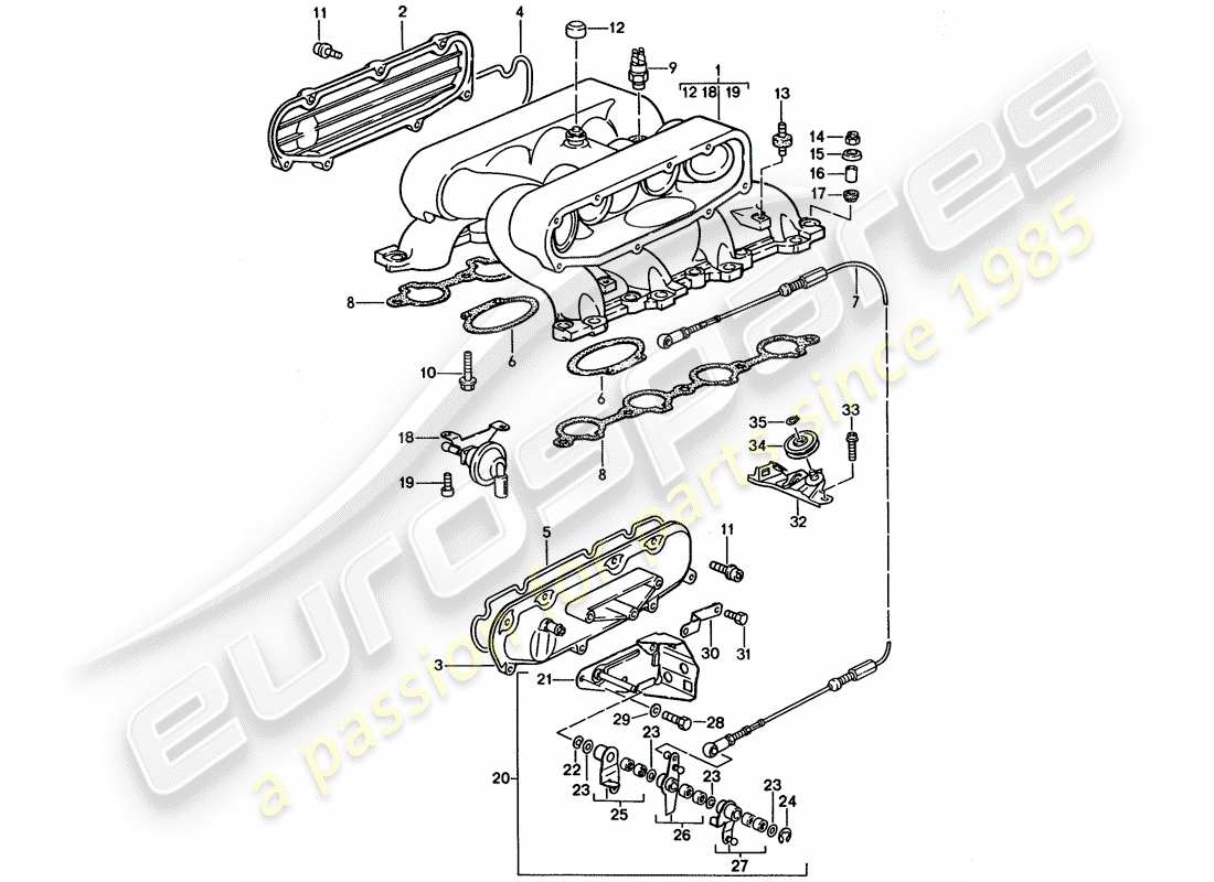VIEW PARTS DIAGRAMS FROM THE PORSCHE 928 PARTS CATALOGUE a part diagram from the porsche 928 parts catalogue