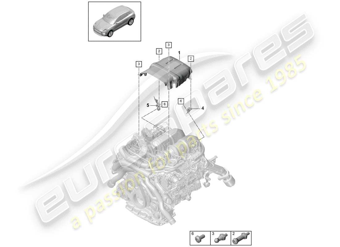 VIEW PARTS DIAGRAMS FROM THE PORSCHE MACAN PARTS CATALOGUE a part diagram from the porsche macan parts catalogue
