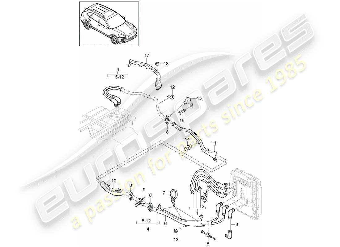 a part diagram from the porsche cayenne parts catalogue
