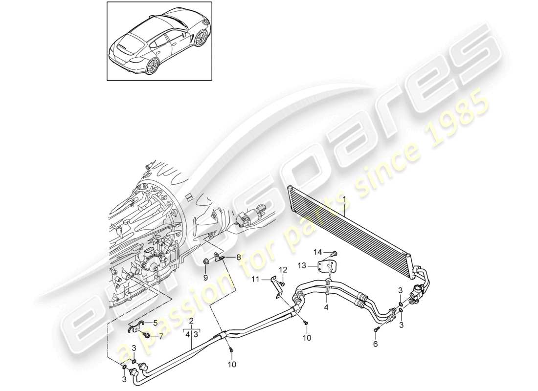 a part diagram from the porsche panamera parts catalogue