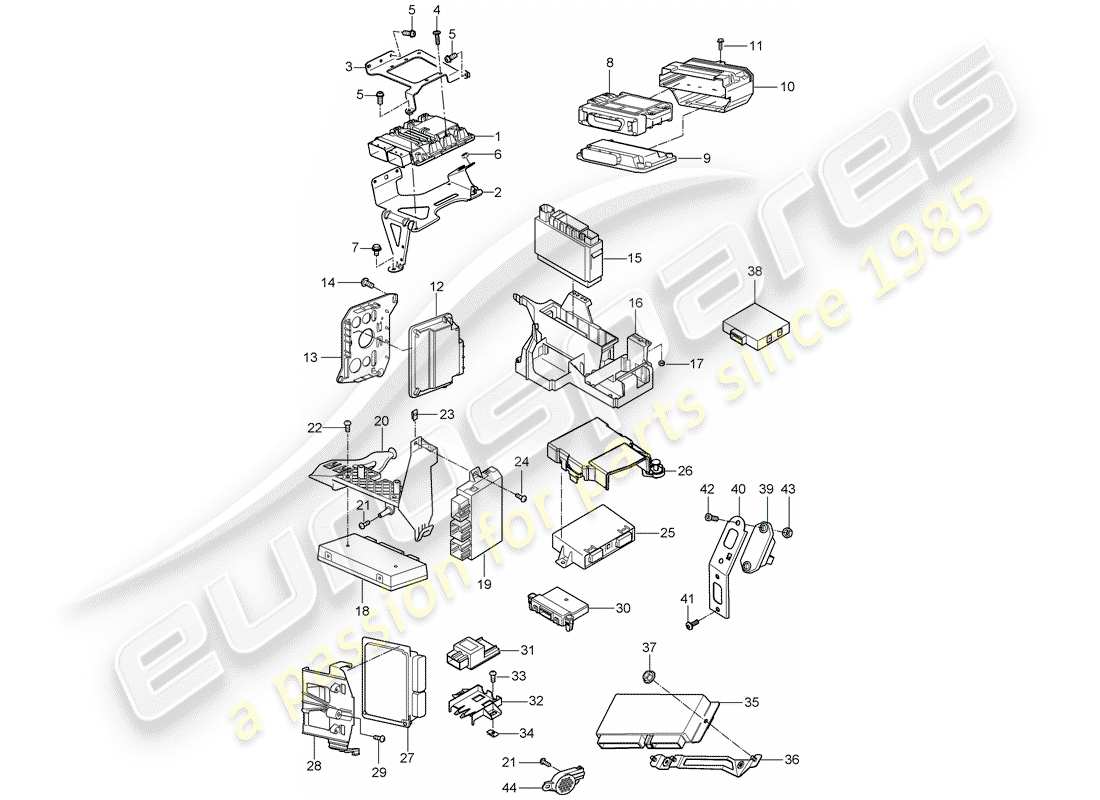 a part diagram from the porsche cayenne parts catalogue