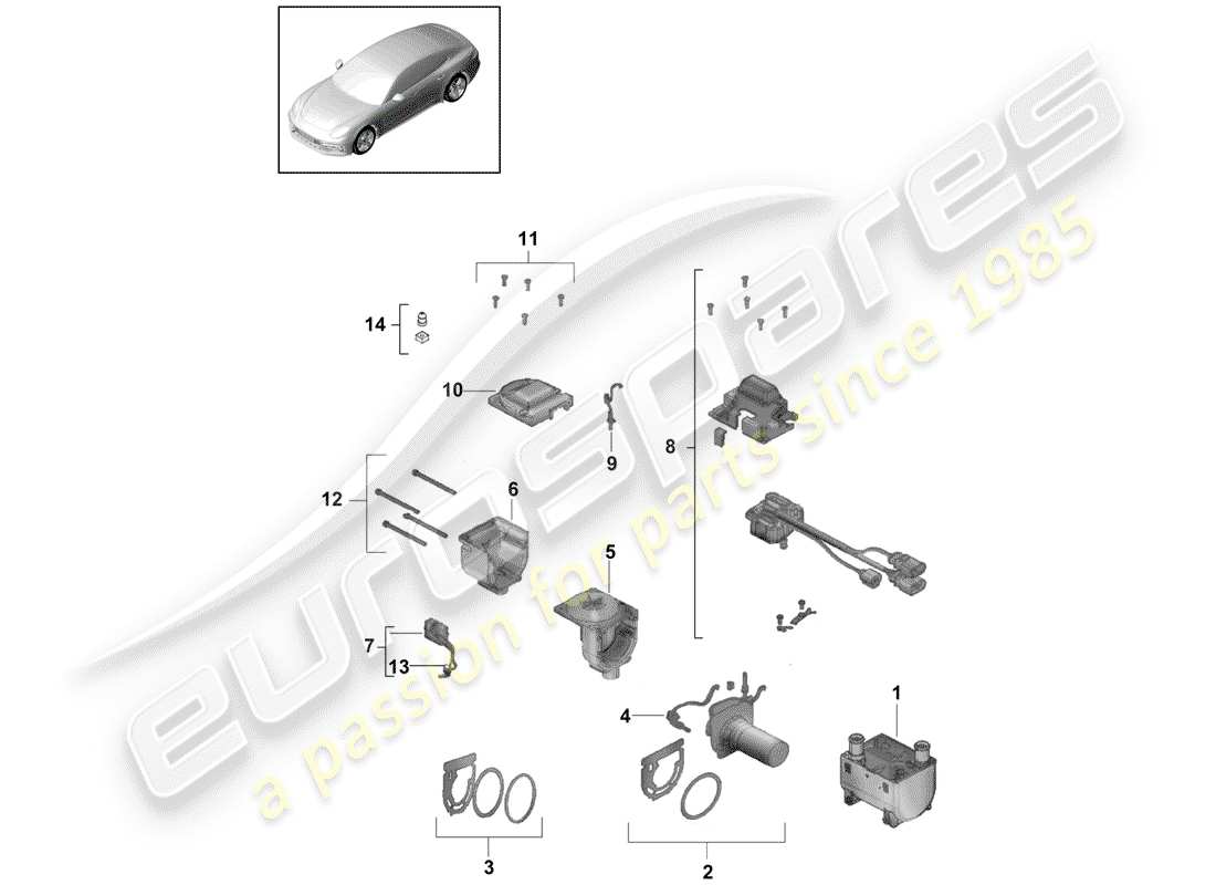 a part diagram from the porsche panamera parts catalogue