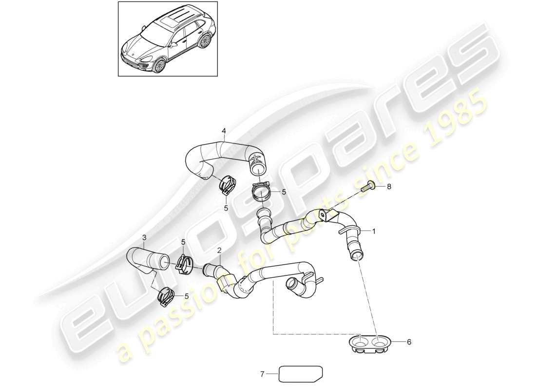 a part diagram from the porsche cayenne parts catalogue