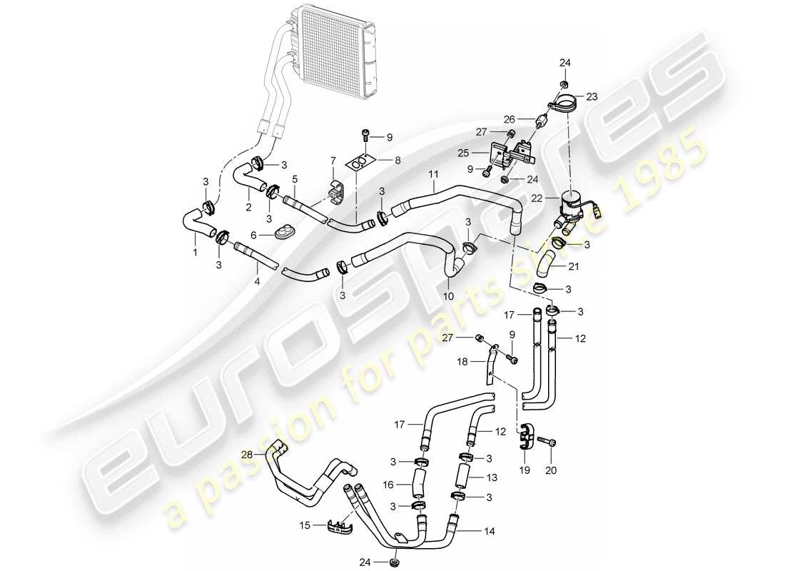 a part diagram from the porsche cayenne parts catalogue