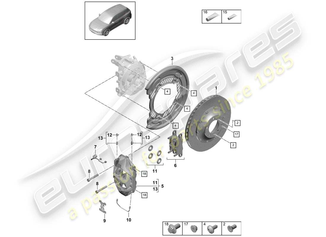 a part diagram from the porsche cayenne parts catalogue