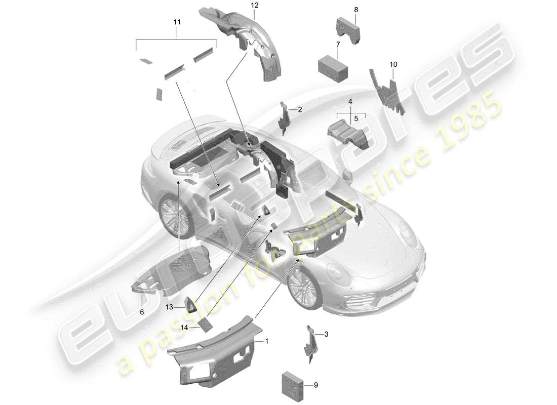 VIEW PARTS DIAGRAMS FROM THE PORSCHE 991 PARTS CATALOGUE a part diagram from the porsche 991 parts catalogue