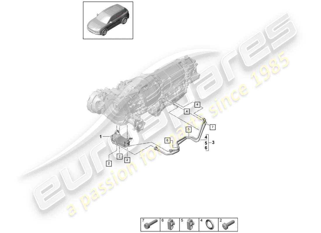a part diagram from the porsche cayenne parts catalogue