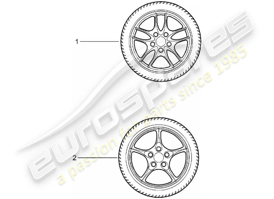 a part diagram from the porsche accessories and tequipment parts catalogue