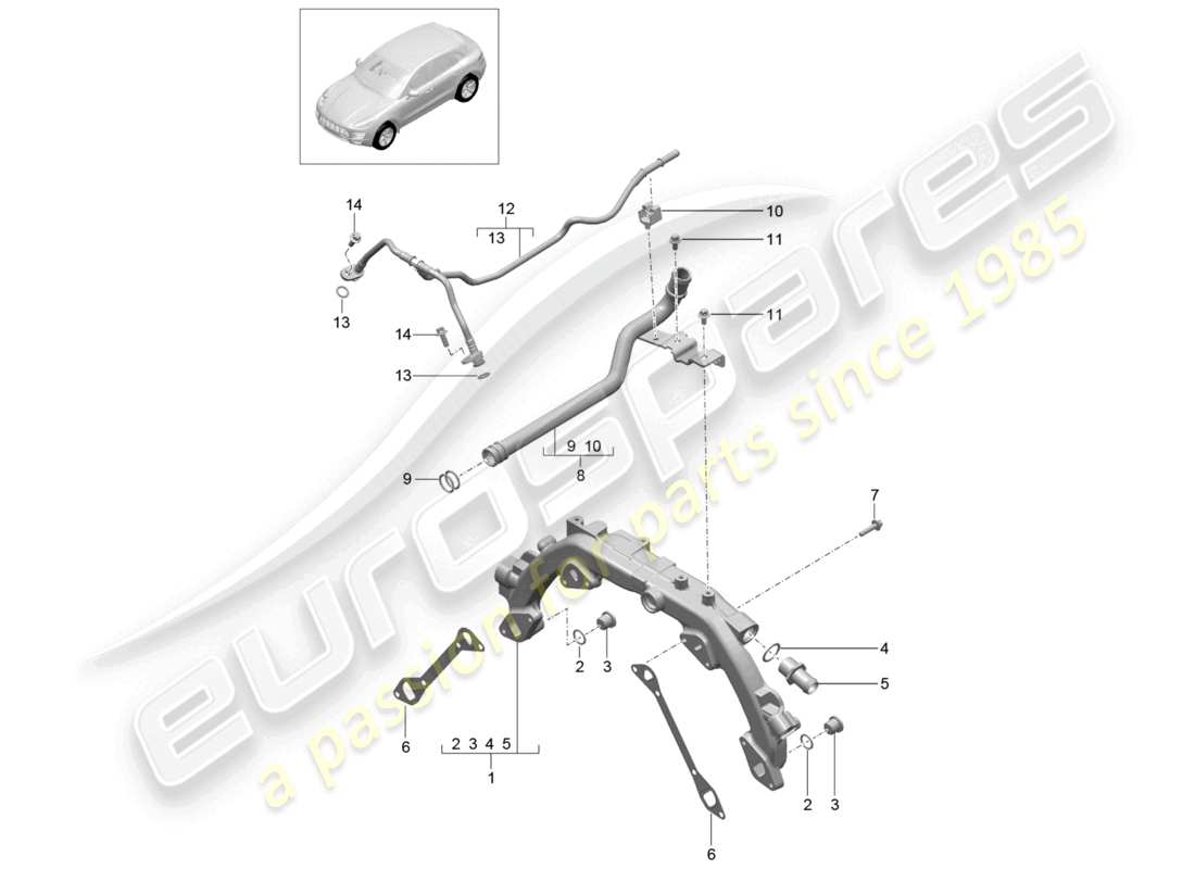 a part diagram from the porsche 2014 (macan) parts catalogue