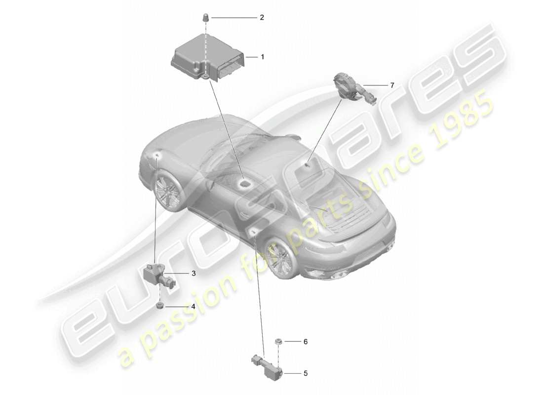 VIEW PARTS DIAGRAMS FROM THE PORSCHE 991 PARTS CATALOGUE a part diagram from the porsche 991 parts catalogue