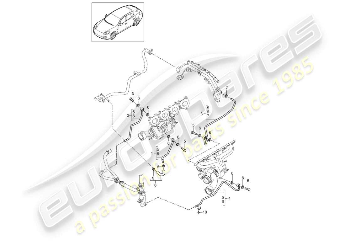 a part diagram from the porsche 2012 (panamera 970) parts catalogue