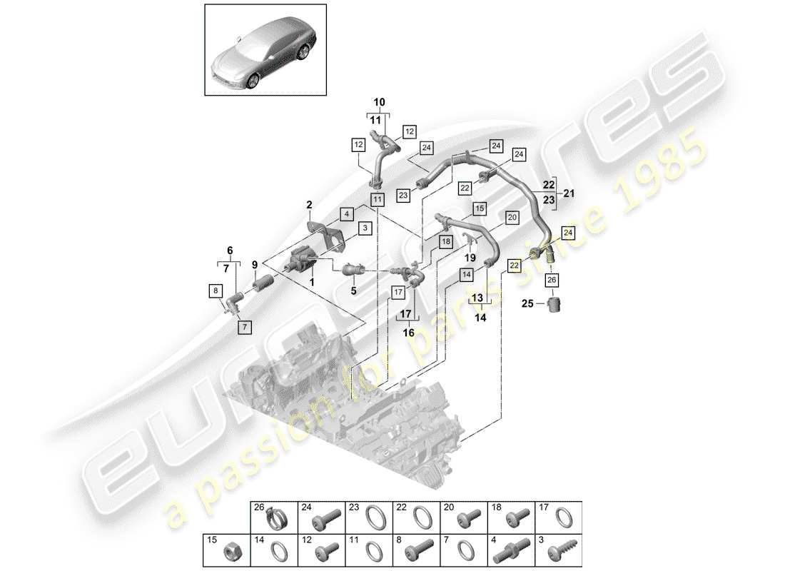 VIEW PARTS DIAGRAMS FROM THE PORSCHE PANAMERA PARTS CATALOGUE a part diagram from the porsche panamera parts catalogue