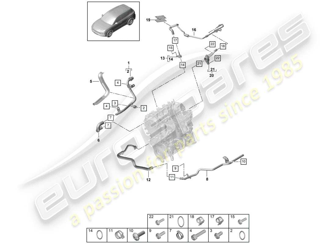 a part diagram from the porsche cayenne parts catalogue