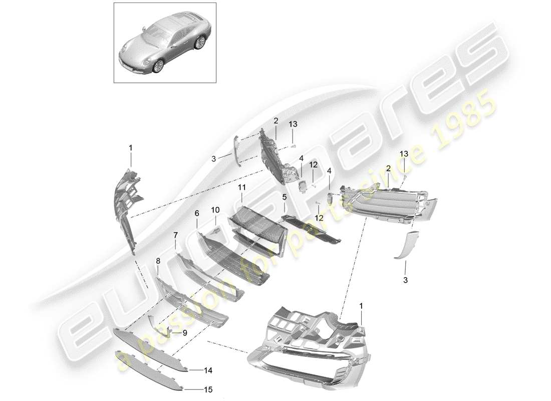 VIEW PARTS DIAGRAMS FROM THE PORSCHE 991 PARTS CATALOGUE a part diagram from the porsche 991 parts catalogue
