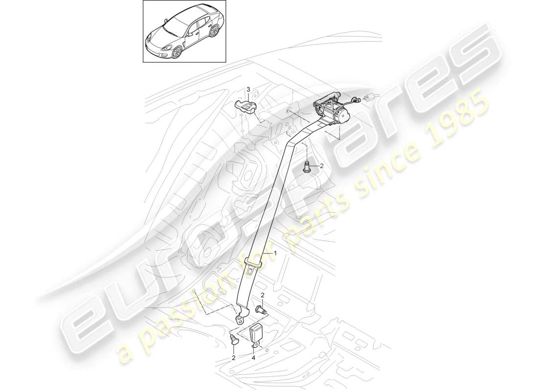 a part diagram from the porsche panamera parts catalogue
