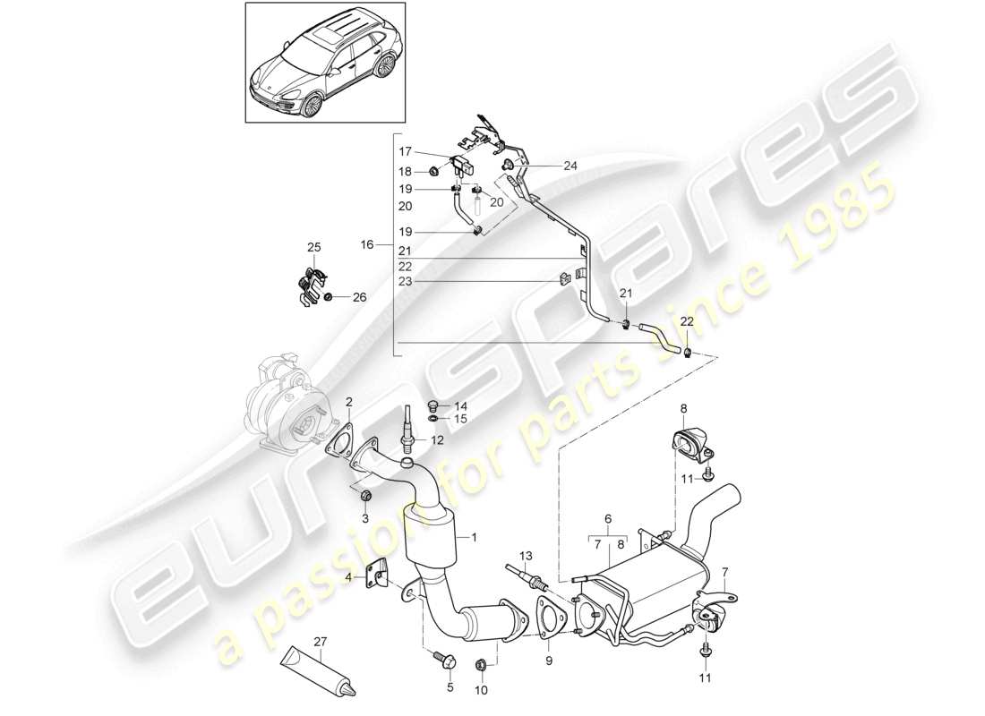 a part diagram from the porsche cayenne parts catalogue