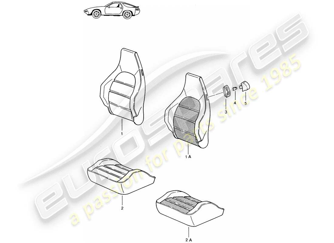 a part diagram from the porsche 1996 (seats for 944/968/911/928) parts catalogue