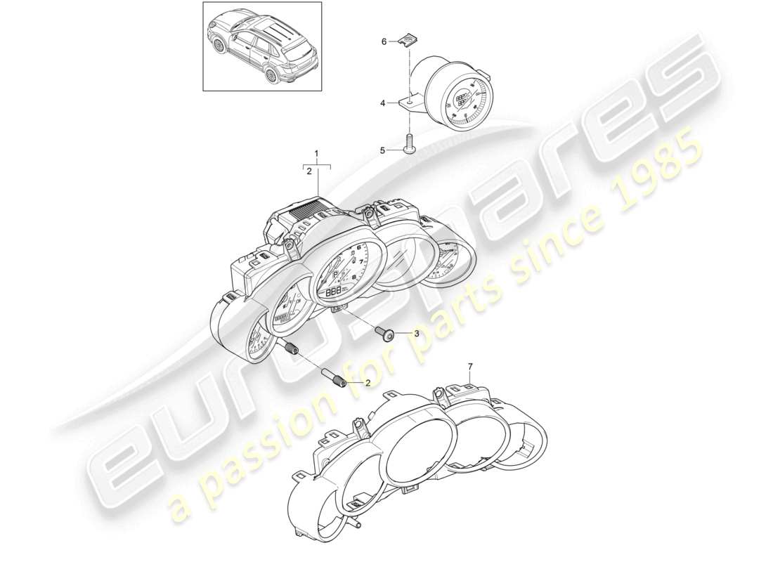 VIEW PARTS DIAGRAMS FROM THE PORSCHE CAYENNE PARTS CATALOGUE a part diagram from the porsche cayenne parts catalogue
