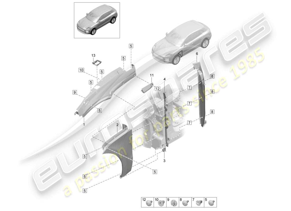 a part diagram from the porsche macan parts catalogue
