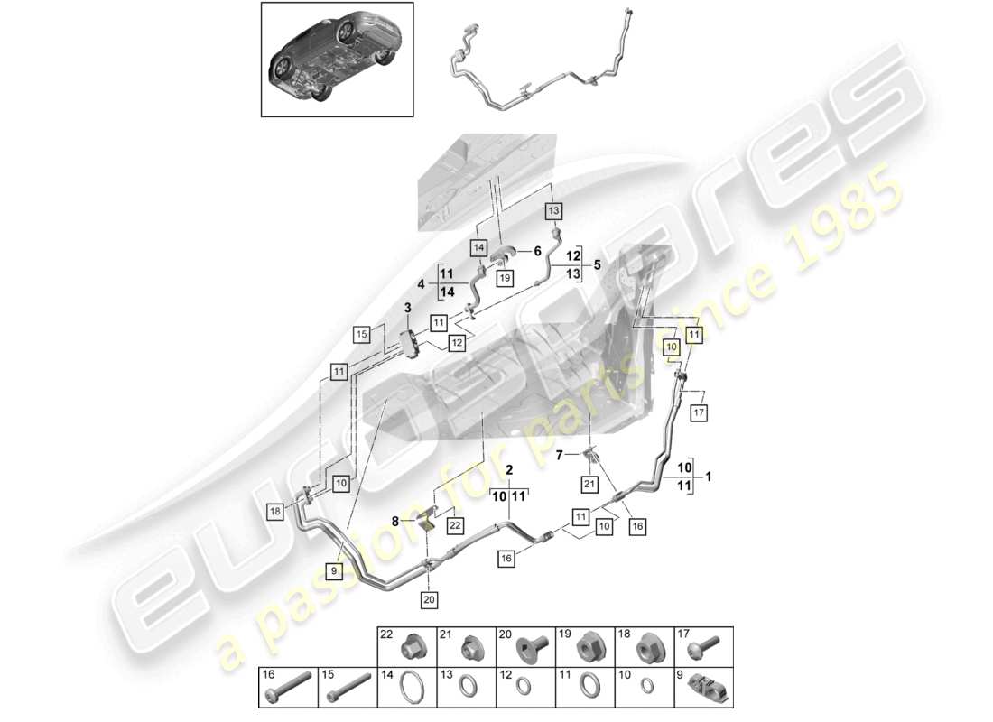 VIEW PARTS DIAGRAMS FROM THE PORSCHE CAYENNE PARTS CATALOGUE a part diagram from the porsche cayenne parts catalogue