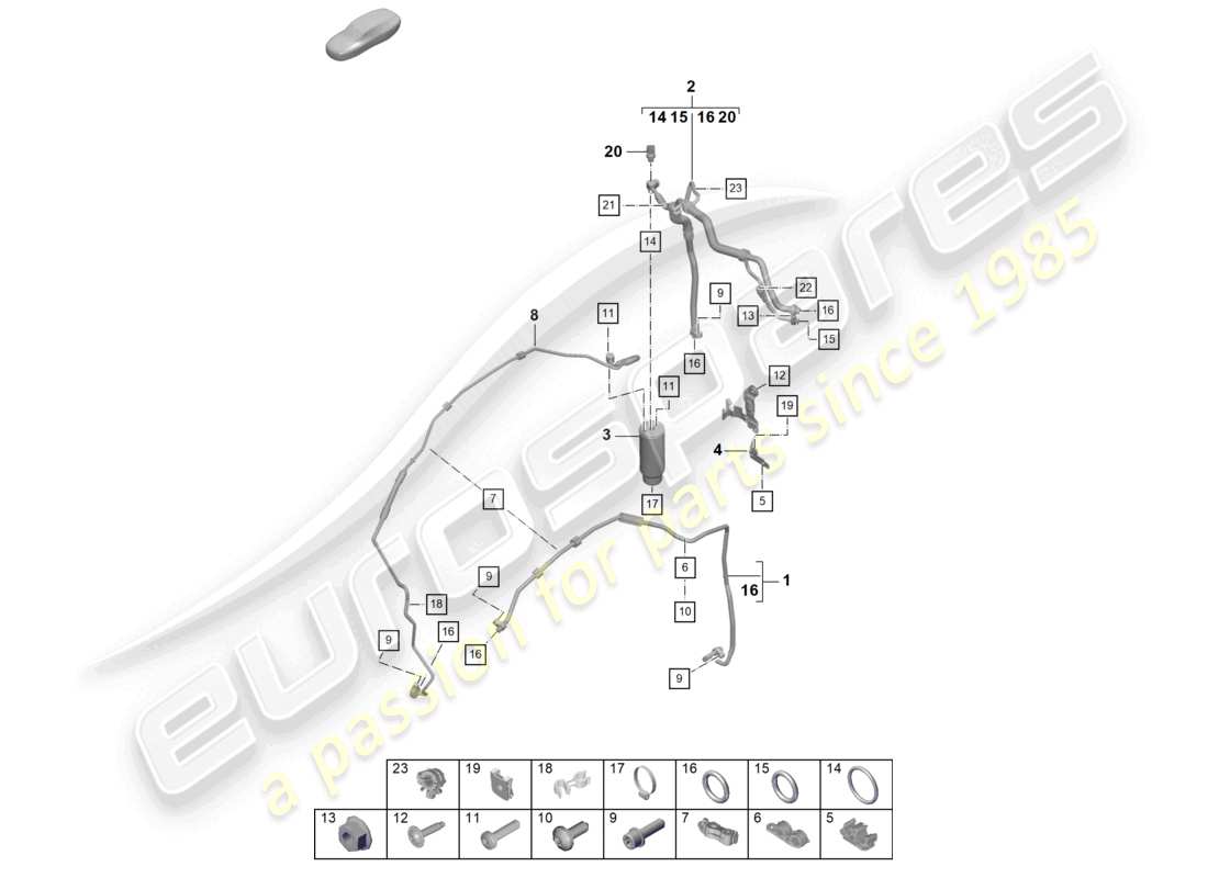 VIEW PARTS DIAGRAMS FROM THE PORSCHE BOXSTER PARTS CATALOGUE a part diagram from the porsche boxster parts catalogue