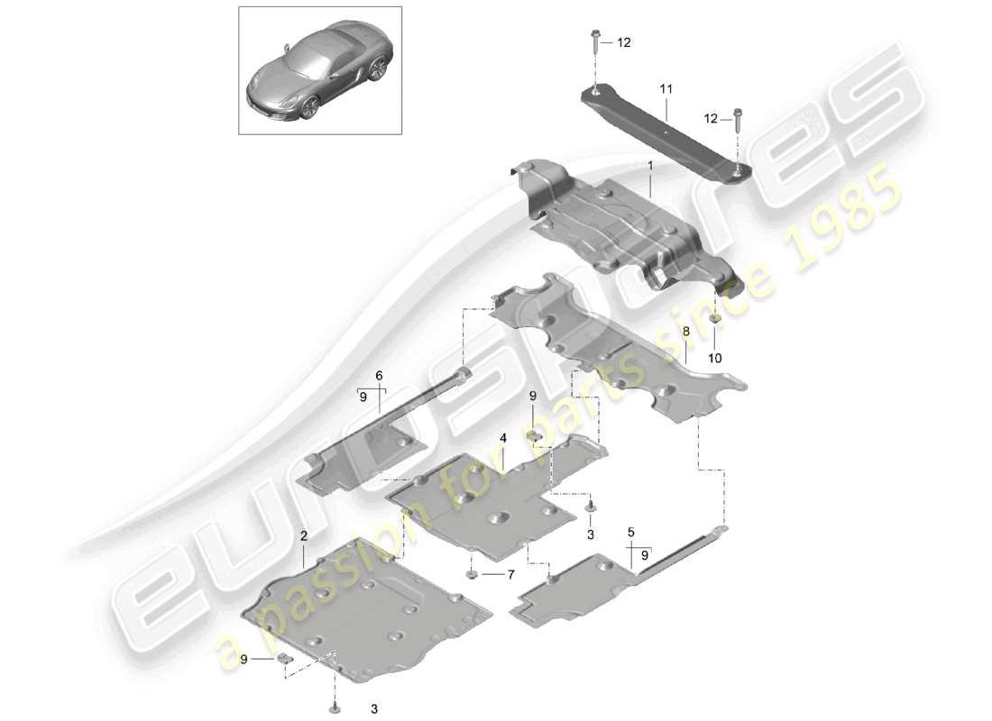 a part diagram from the porsche boxster parts catalogue