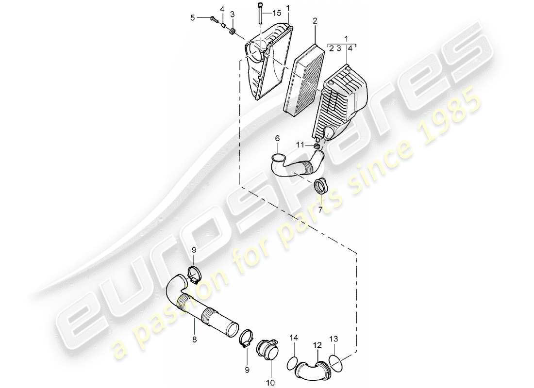 a part diagram from the porsche 2005 (cayenne e1 9pa) parts catalogue