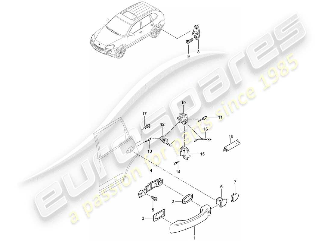a part diagram from the porsche cayenne parts catalogue