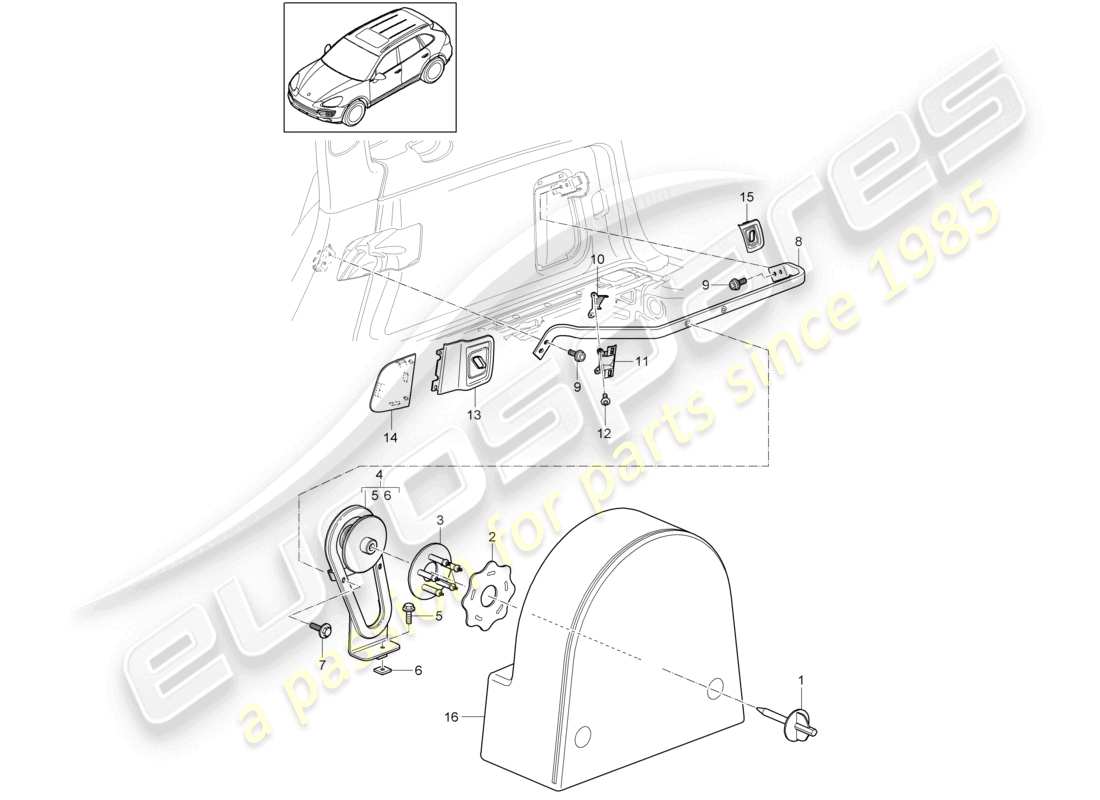 a part diagram from the porsche cayenne parts catalogue