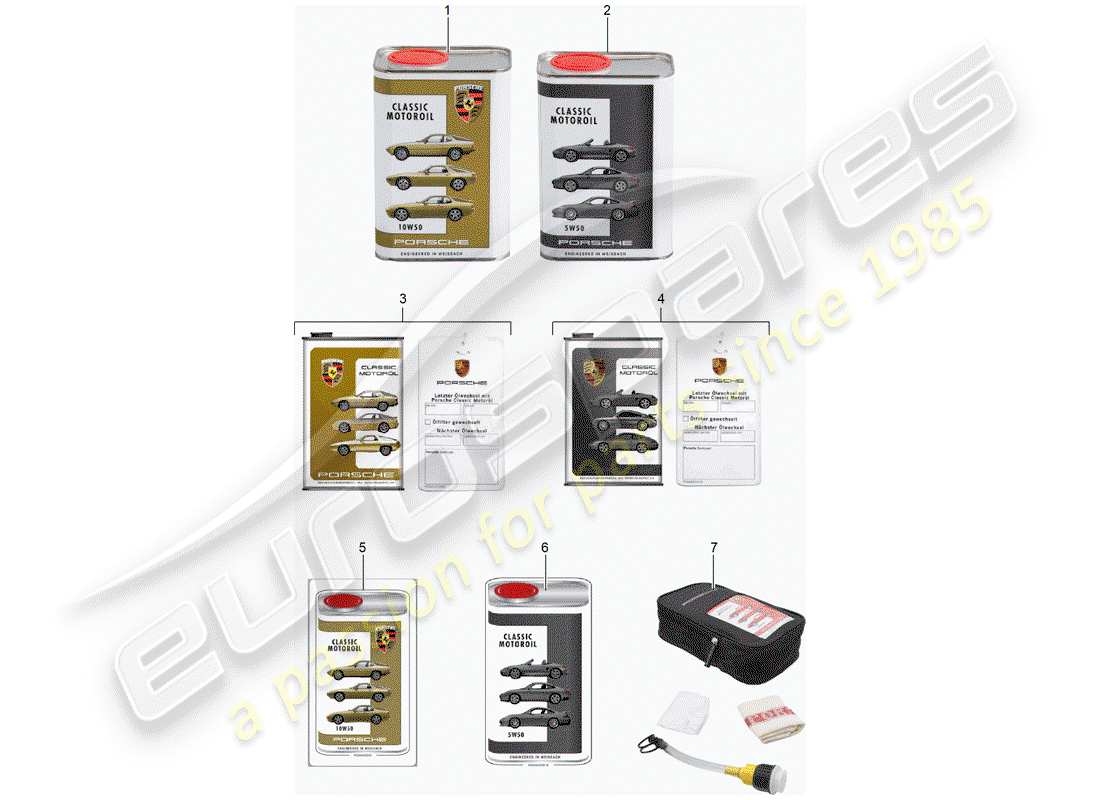 a part diagram from the porsche 2003 (accessories) parts catalogue