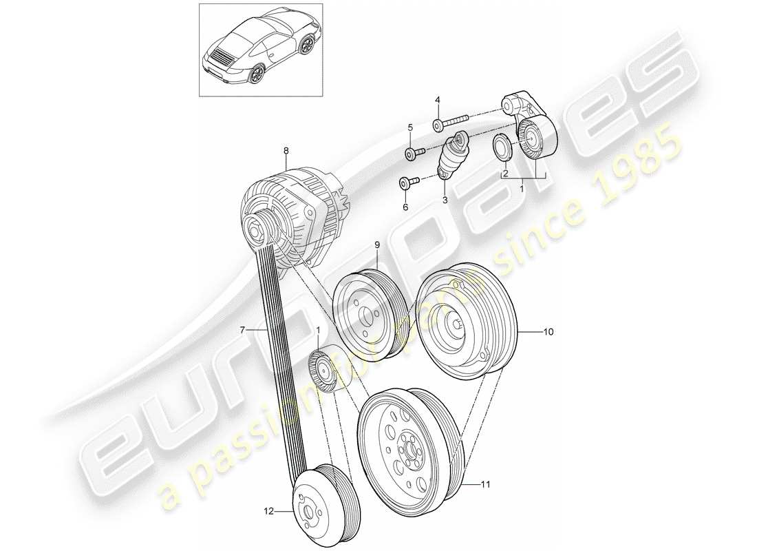VIEW PARTS DIAGRAMS FROM THE PORSCHE 997 PARTS CATALOGUE a part diagram from the porsche 997 parts catalogue