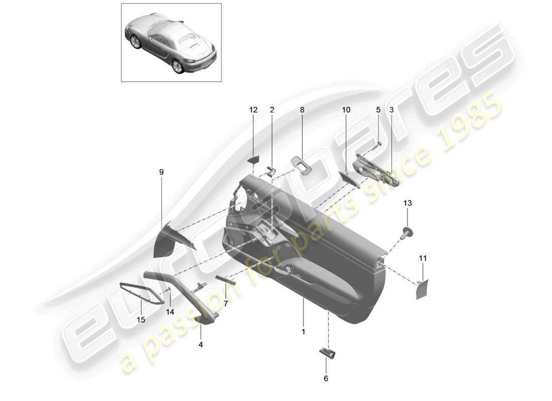 VIEW PARTS DIAGRAMS FROM THE PORSCHE BOXSTER PARTS CATALOGUE a part diagram from the porsche boxster parts catalogue