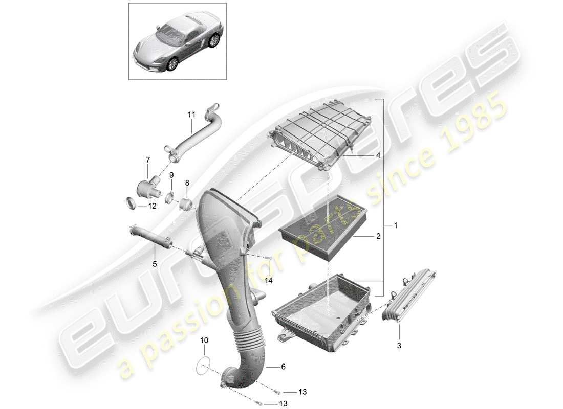 a part diagram from the porsche boxster parts catalogue